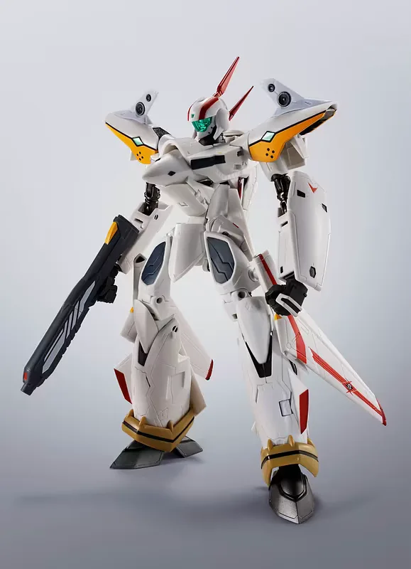 Macross VF-19P Valkyrie Hi-Metal R figure standing in Battroid mode
