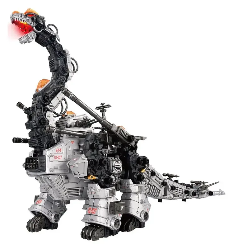 Zoids Ultra Saurus model kit with exposed mechanical linkages along its neck and legs